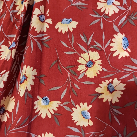 Vintage 90s Red Floral Spaghetti Strap Maxi Dress Grunge Cottage Core - Picture 2 of 3